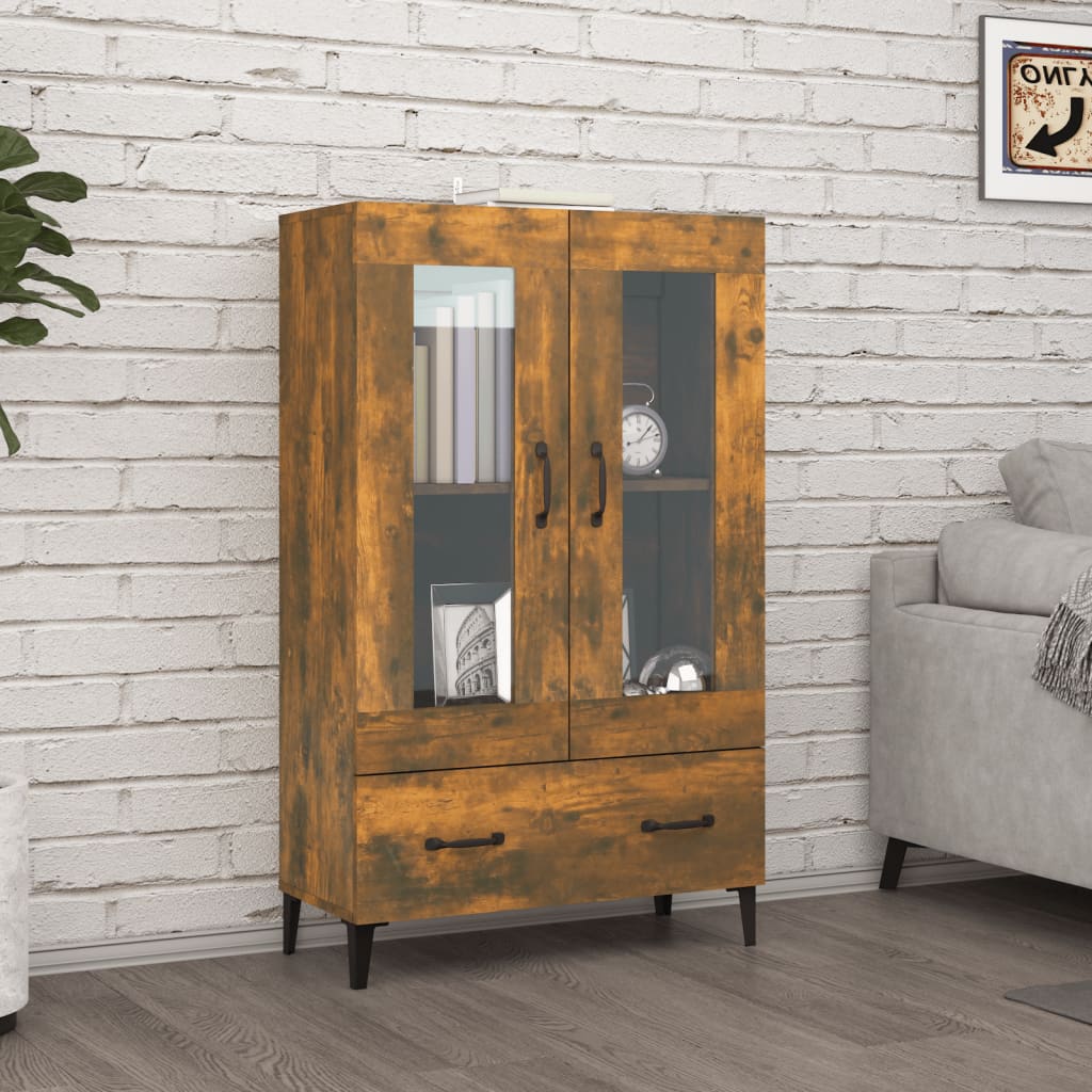 Highboard Räuchereiche 70x31x115 cm Holzwerkstoff