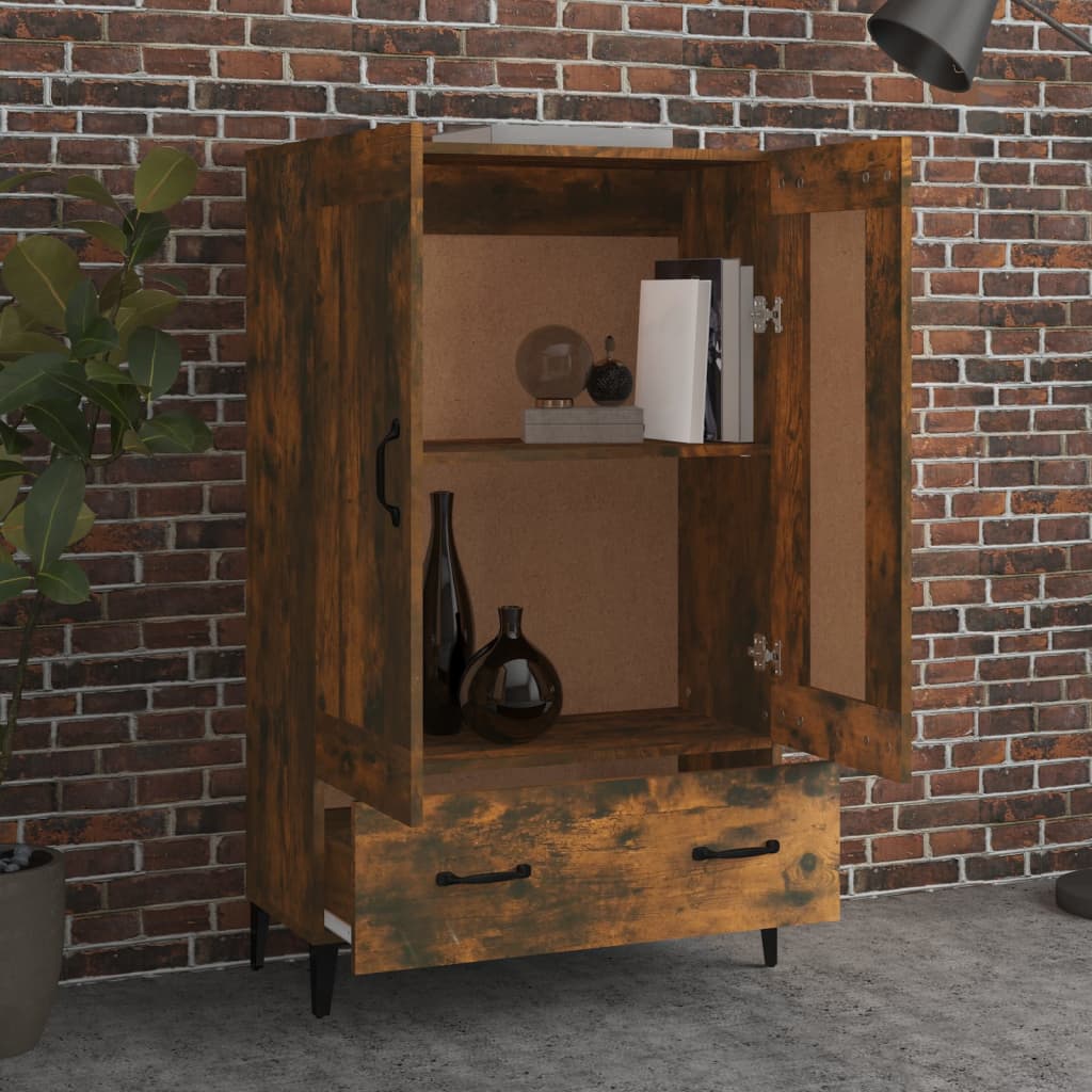 Highboard Räuchereiche 70x31x115 cm Holzwerkstoff