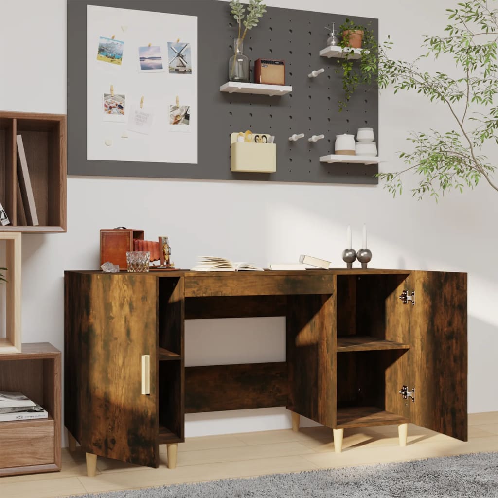 Schreibtisch Räuchereiche 140x50x75 cm Holzwerkstoff