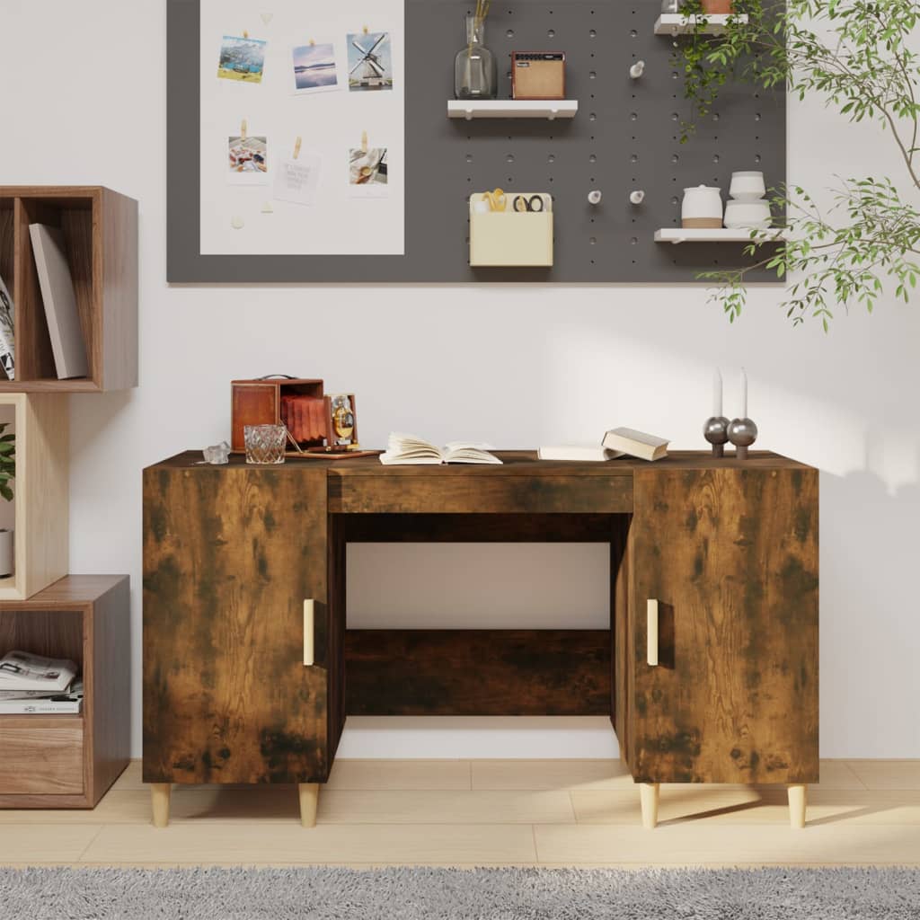 Schreibtisch Räuchereiche 140x50x75 cm Holzwerkstoff