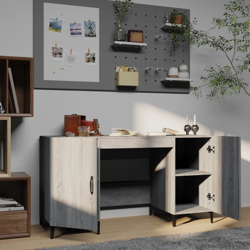Schreibtisch Grau Sonoma 140x50x75 cm Holzwerkstoff