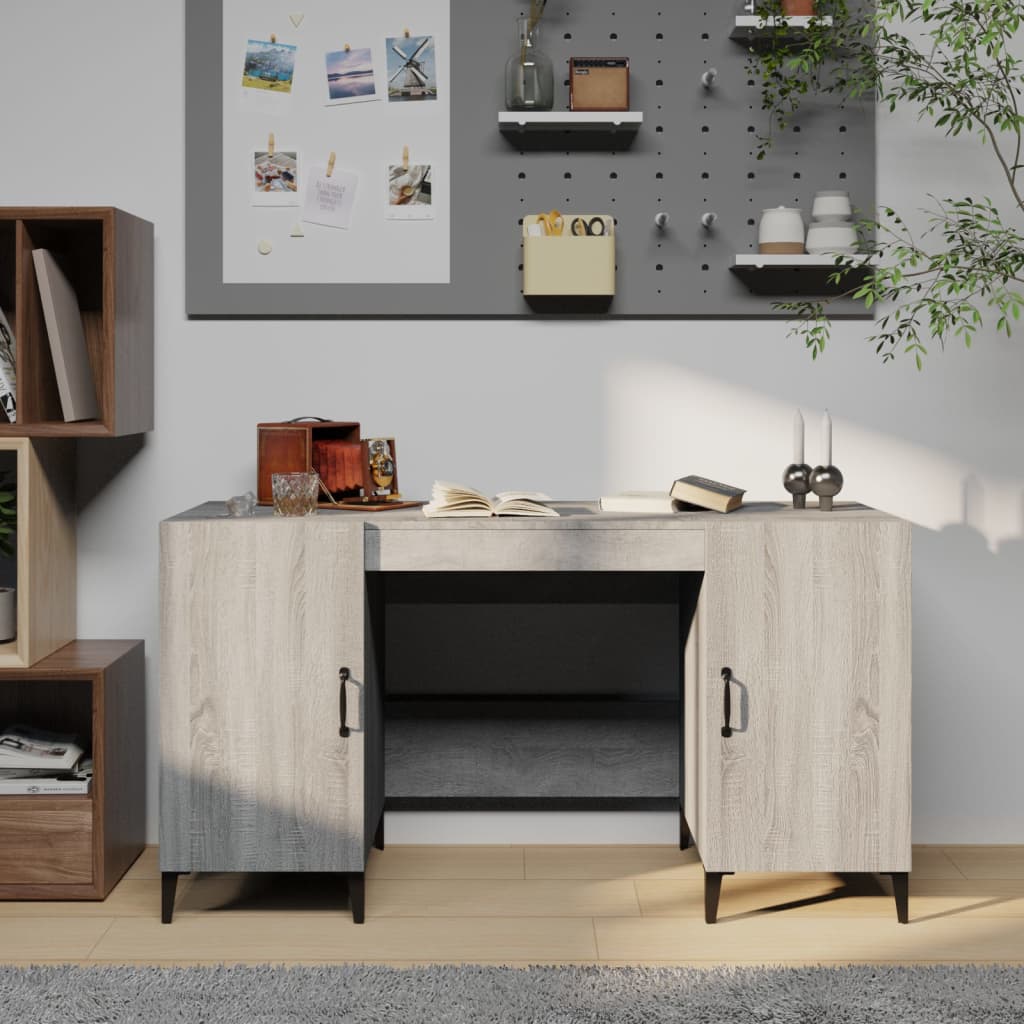 Schreibtisch Grau Sonoma 140x50x75 cm Holzwerkstoff