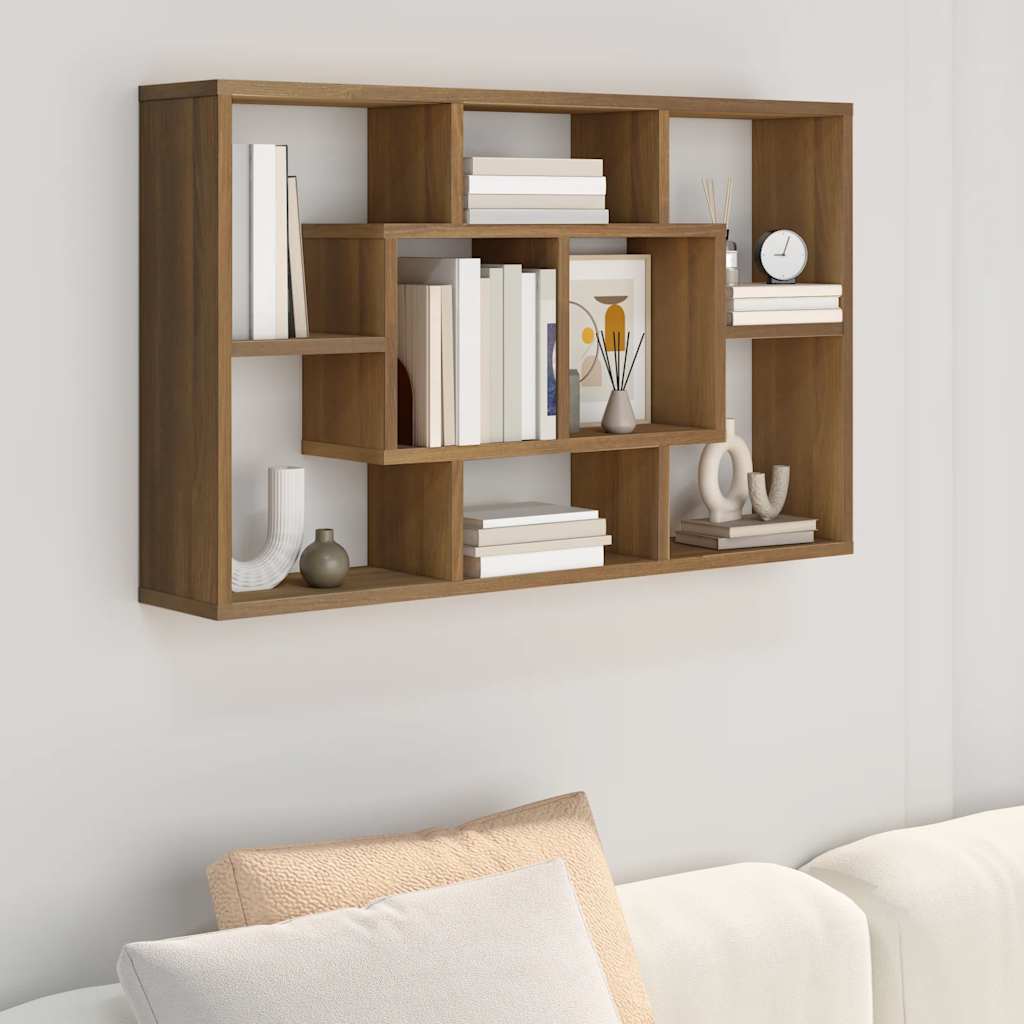 Wandregal Braun Eichen-Optik 85x16x52,5 cm Holzwerkstoff