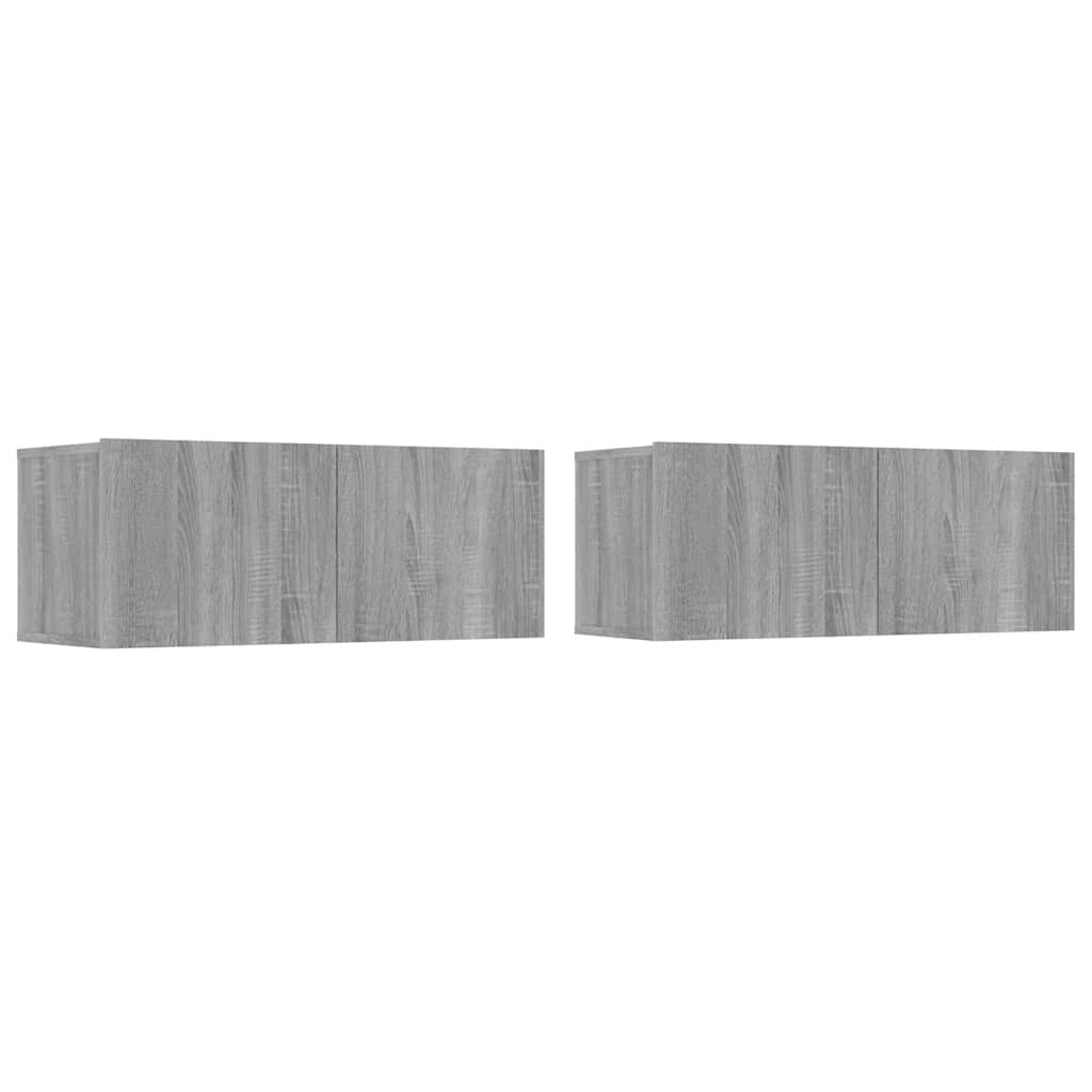 TV-Schränke 2 Stk. Grau Sonoma 80x30x30 cm Holzwerkstoff