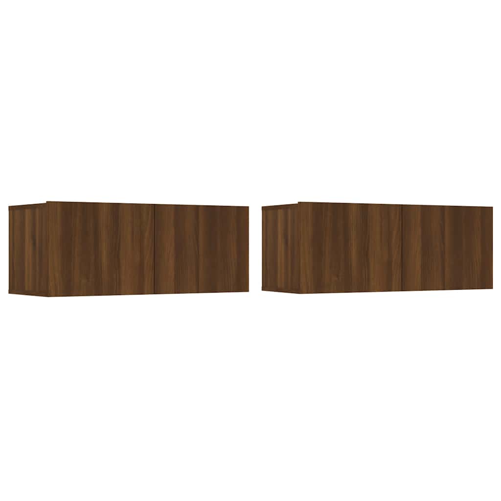 TV-Schränke 2 Stk. Braun Eichen-Optik 80x30x30 cm Holzwerkstoff
