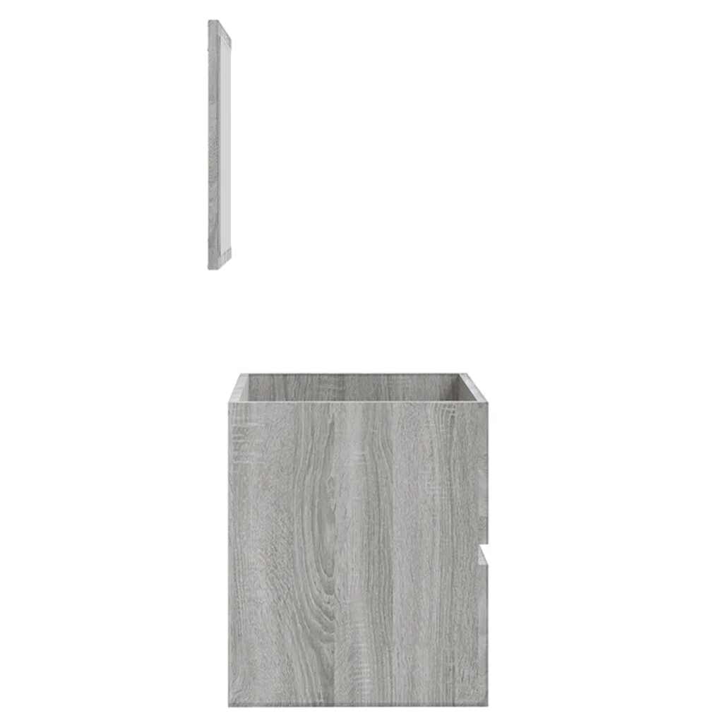 Badschrank mit Spiegel Grau Sonoma Holzwerkstoff