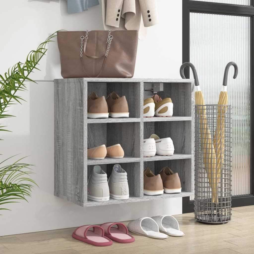 Schuhregal Grau Sonoma 52,5x30x50 cm