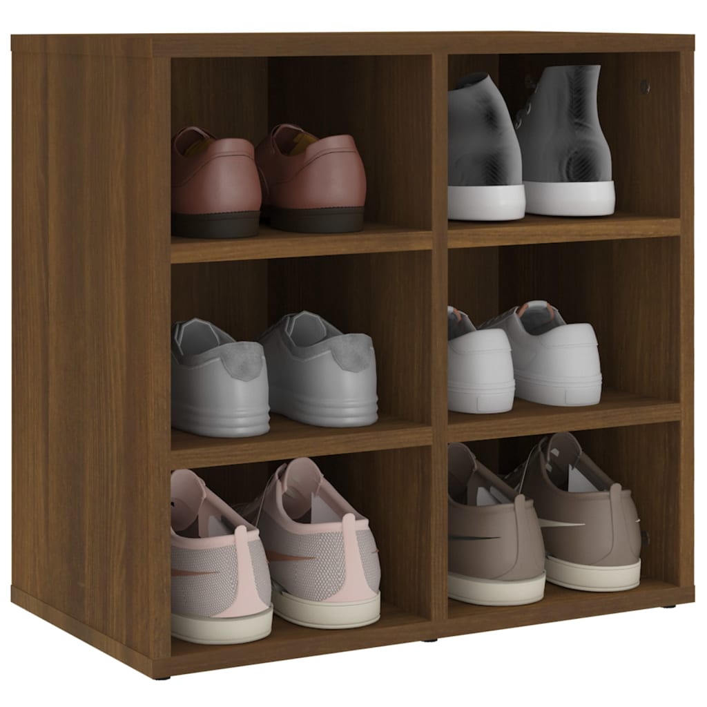 Schuhregal Braun Eichen-Optik 52,5x30x50 cm