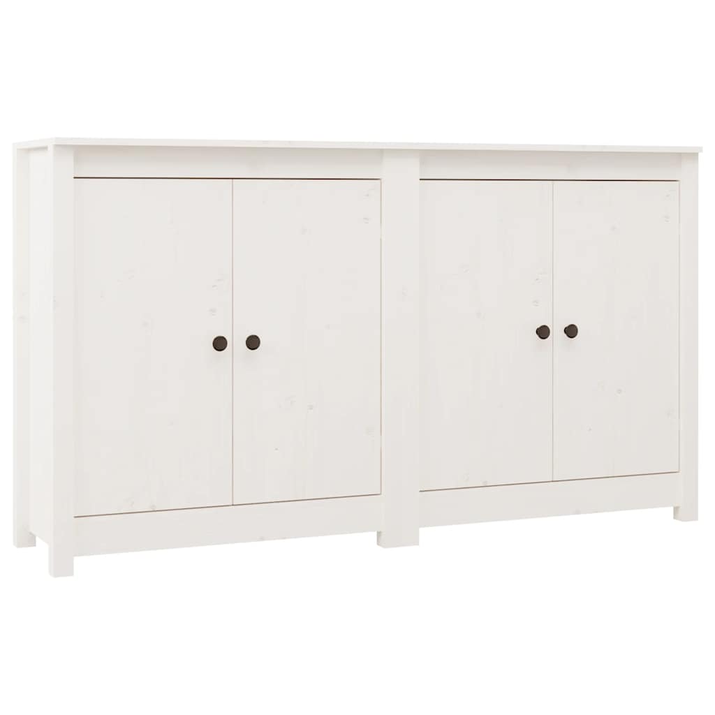 Sideboards 2 Stk. Weiß 70x35x80 cm Massivholz Kiefer