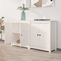 Sideboards 2 Stk. Weiß 70x35x80 cm Massivholz Kiefer