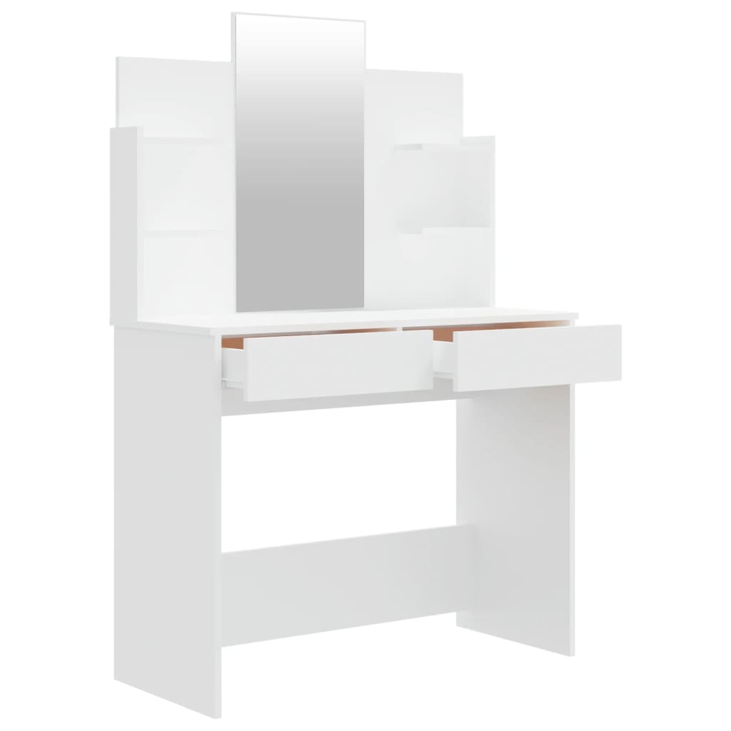 Schminktisch-Set Weiß 96x40x142 cm