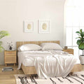 Nachttische 2 Stk. Braun Massivholz Kiefer und Natur-Rattan