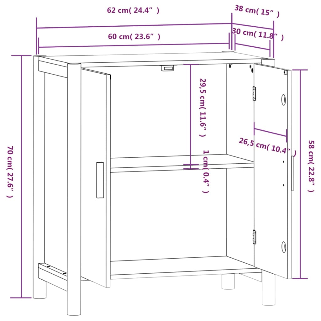 Sideboard 62x38x70 cm Holzwerkstoff