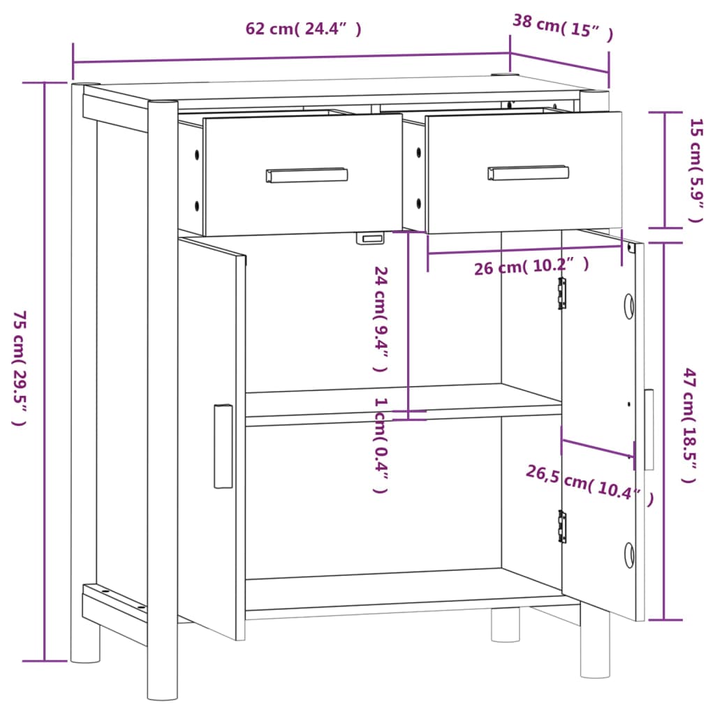 Sideboard 62x38x75 cm Holzwerkstoff