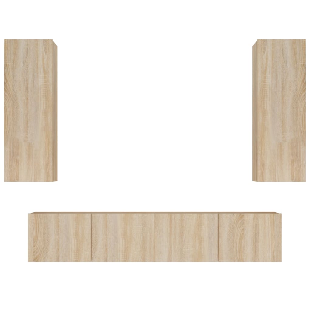 4-tlg. TV-Schrank-Set Sonoma-Eiche Holzwerkstoff