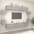 8-tlg. TV-Schrank-Set Betongrau Holzwerkstoff