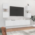 6-tlg. TV-Schrank-Set Weiß Holzwerkstoff