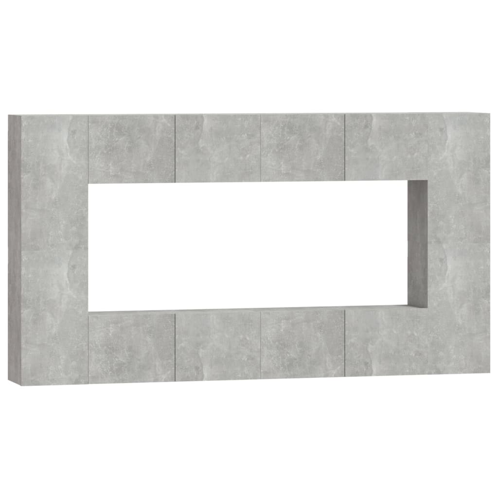 8-tlg. TV-Schrank-Set Betongrau Holzwerkstoff