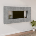 8-tlg. TV-Schrank-Set Betongrau Holzwerkstoff