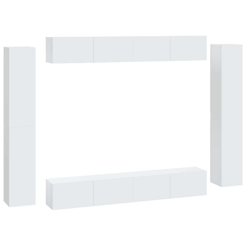 8-tlg. TV-Schrank-Set Weiß Holzwerkstoff