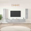 7-tlg. TV-Schrank-Set Betongrau Holzwerkstoff