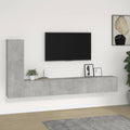 3-tlg. TV-Schrank-Set Betongrau Holzwerkstoff
