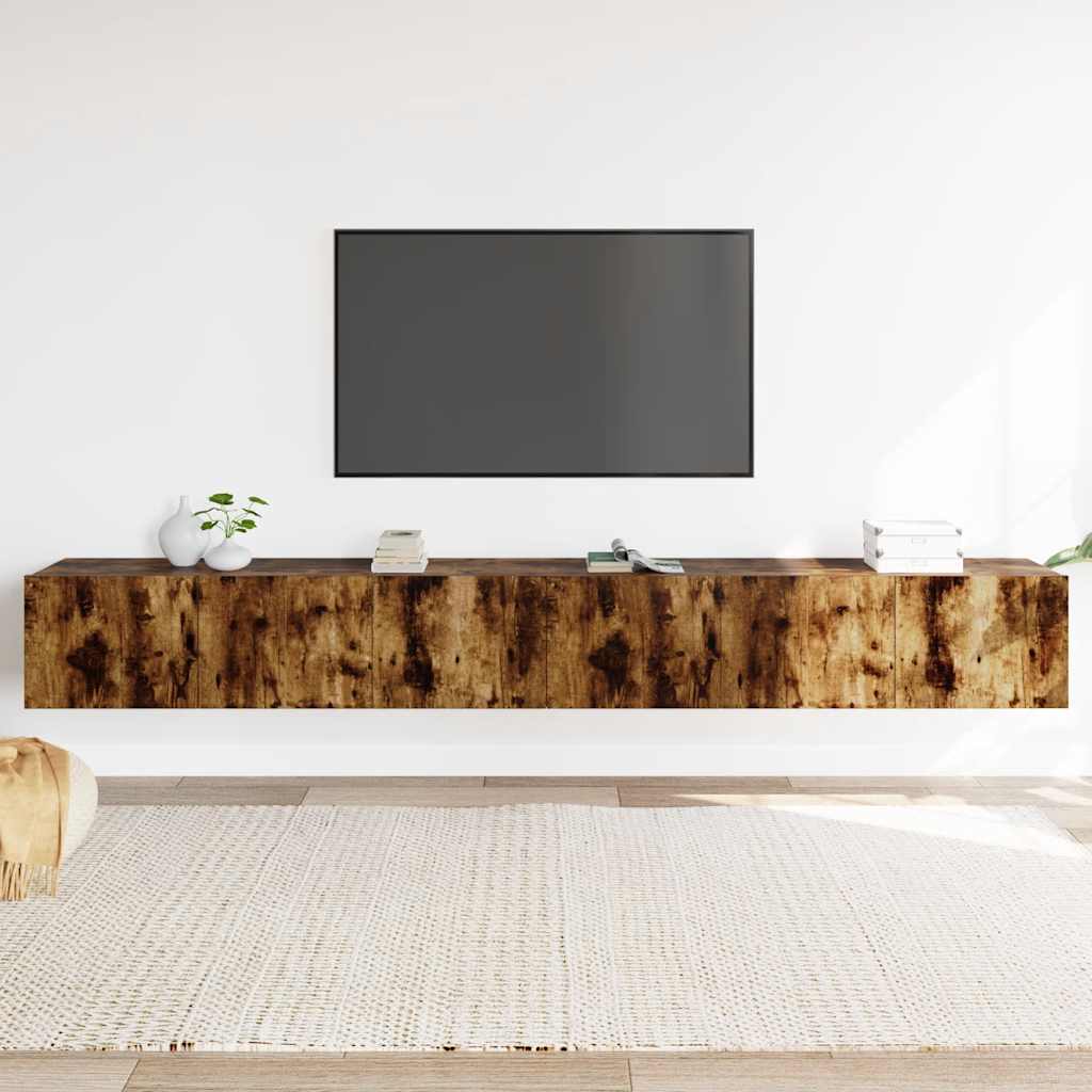 3-tlg. TV-Schrank-Set Räuchereiche Holzwerkstoff