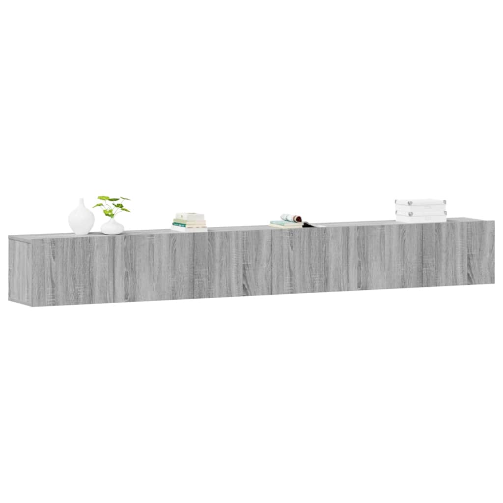 3-tlg. TV-Schrank-Set Grau Sonoma Holzwerkstoff