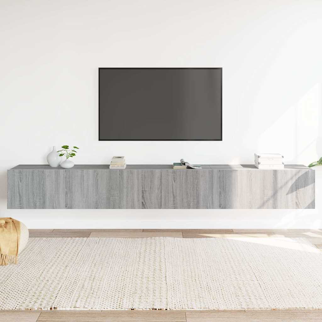 3-tlg. TV-Schrank-Set Grau Sonoma Holzwerkstoff