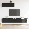 3-tlg. TV-Schrank-Set Schwarz Holzwerkstoff