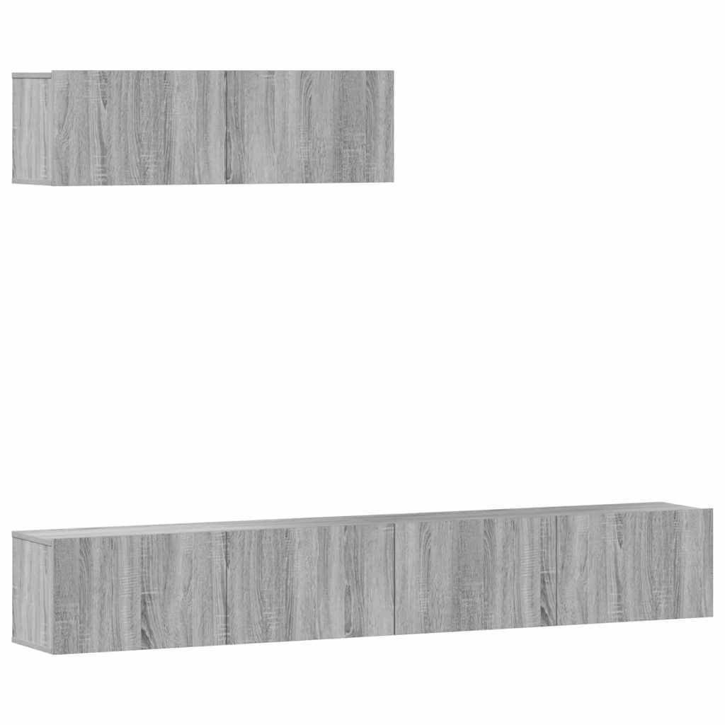 3-tlg. TV-Schrank-Set Grau Sonoma Holzwerkstoff