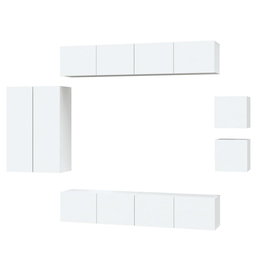 8-tlg. TV-Schrank-Set Weiß Holzwerkstoff