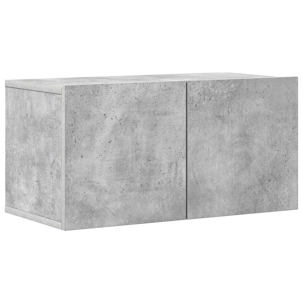 7-tlg. TV-Schrank-Set Betongrau Holzwerkstoff