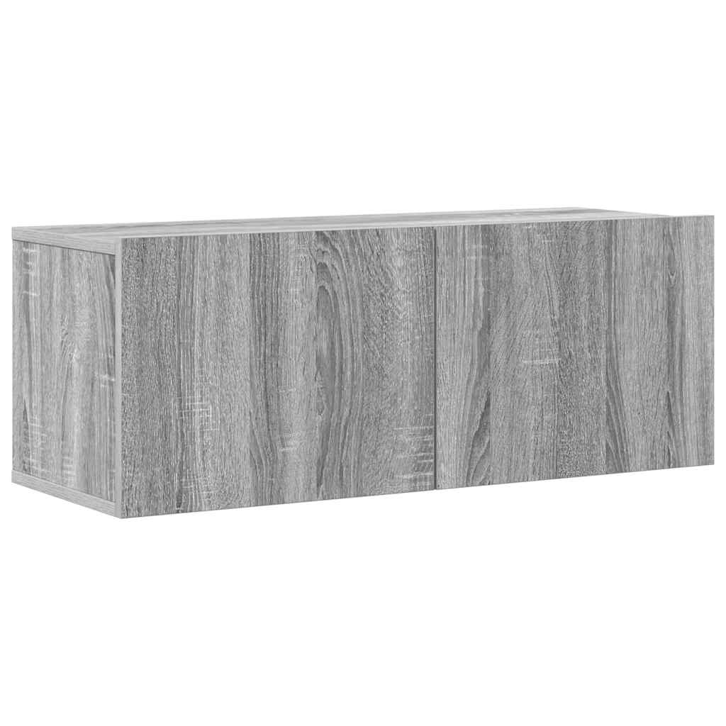7-tlg. TV-Schrank-Set Grau Sonoma Holzwerkstoff