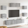 7-tlg. TV-Schrank-Set Grau Sonoma Holzwerkstoff
