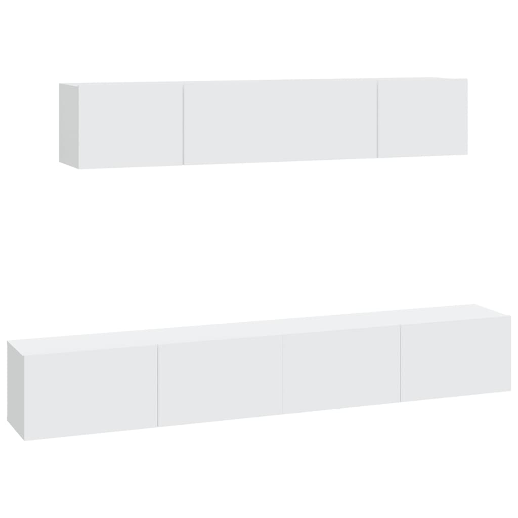 4-tlg. TV-Schrank-Set Weiß Holzwerkstoff