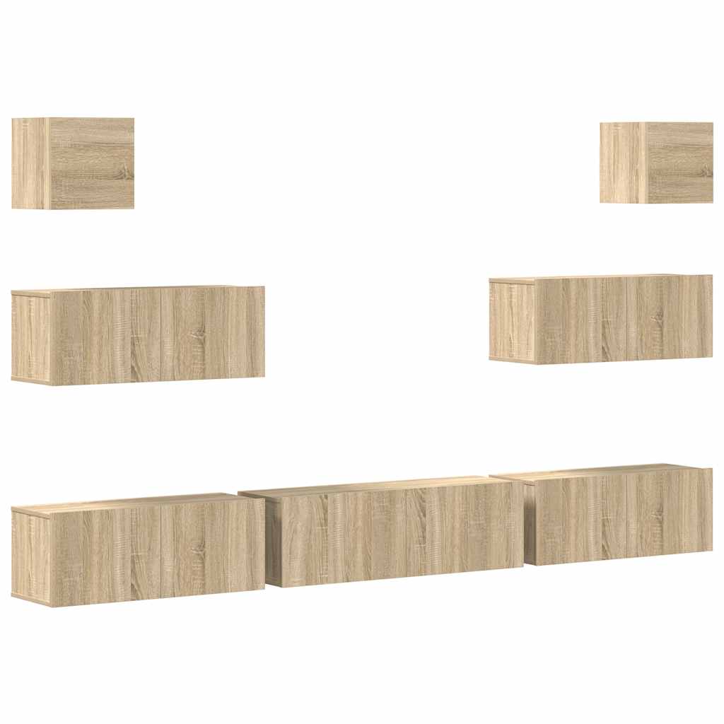 7-tlg. TV-Schrank-Set Sonoma-Eiche Holzwerkstoff