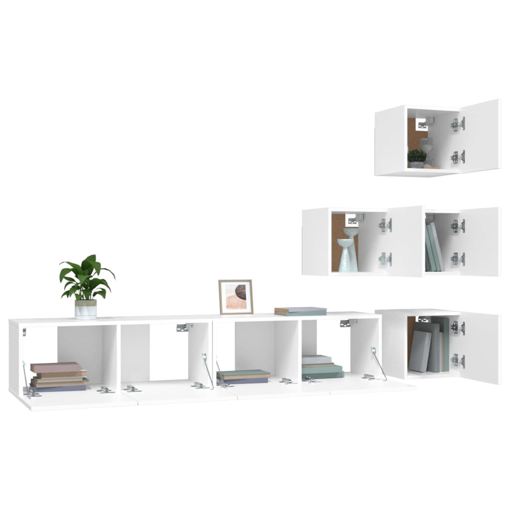 TV-Wandschrank Weiß Holzwerkstoff