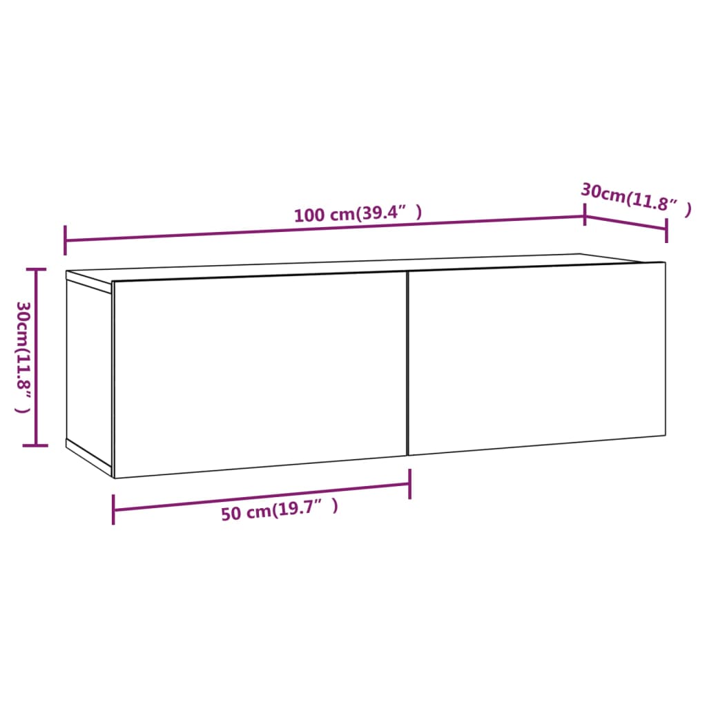 6-tlg. TV-Schrank-Set Grau Sonoma Holzwerkstoff