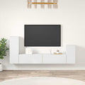 4-tlg. TV-Schrank-Set Weiß Holzwerkstoff