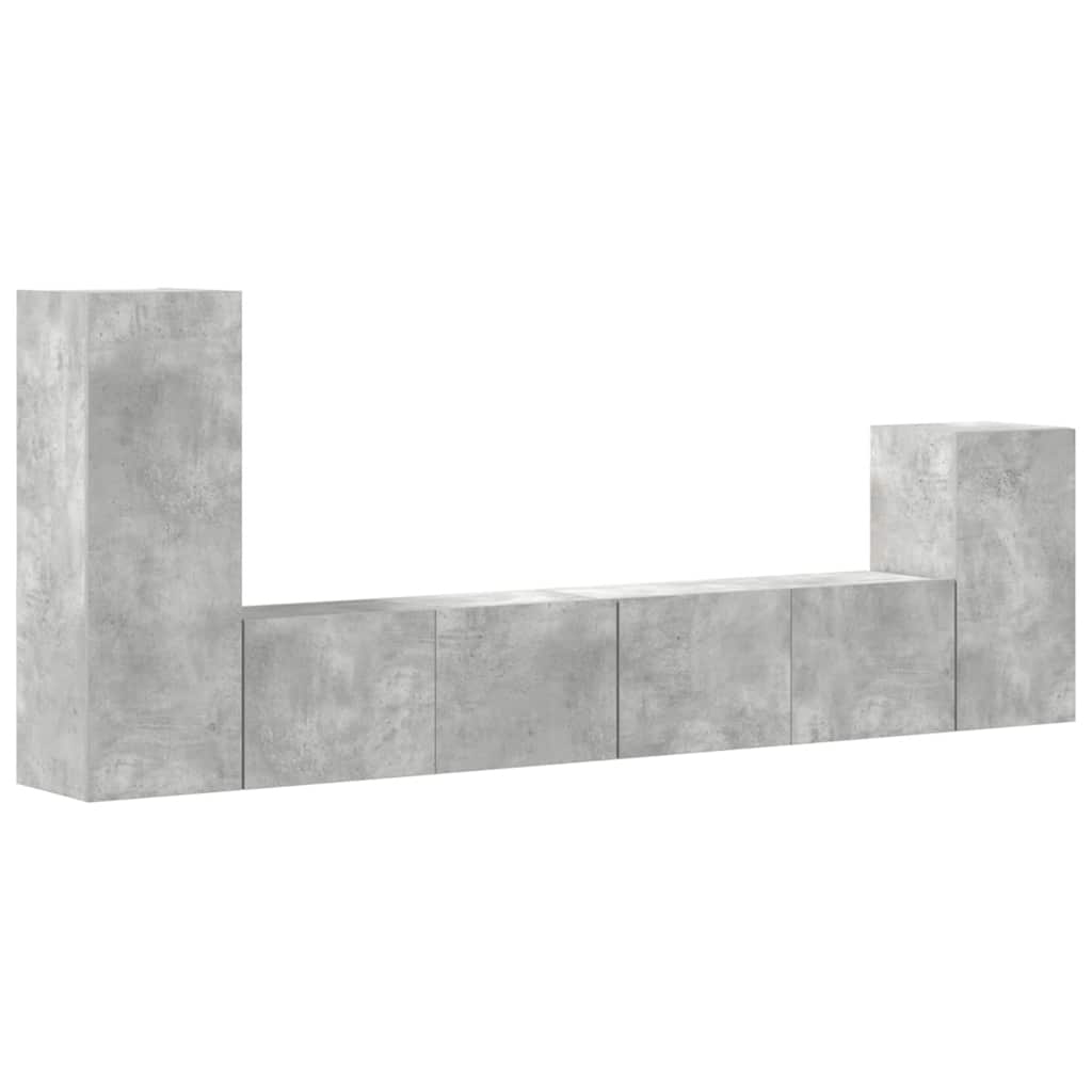 4-tlg. TV-Schrank-Set Betongrau Holzwerkstoff