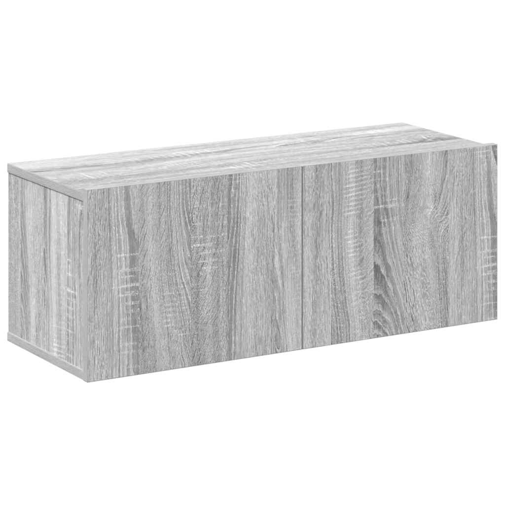 4-tlg. TV-Schrank-Set Grau Sonoma Holzwerkstoff