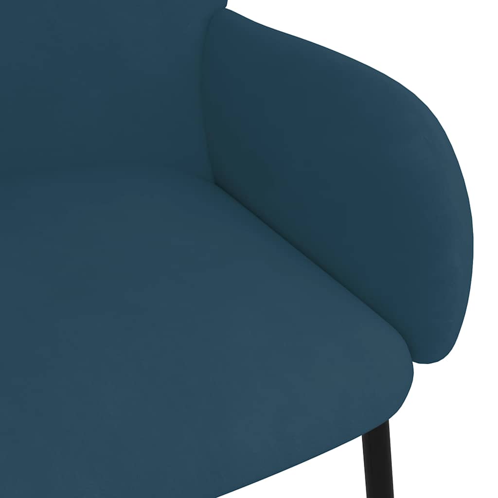 Esszimmerstühle 2 Stk. Blau Samt