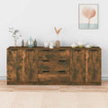 3-tlg. Sideboard Räuchereiche Holzwerkstoff
