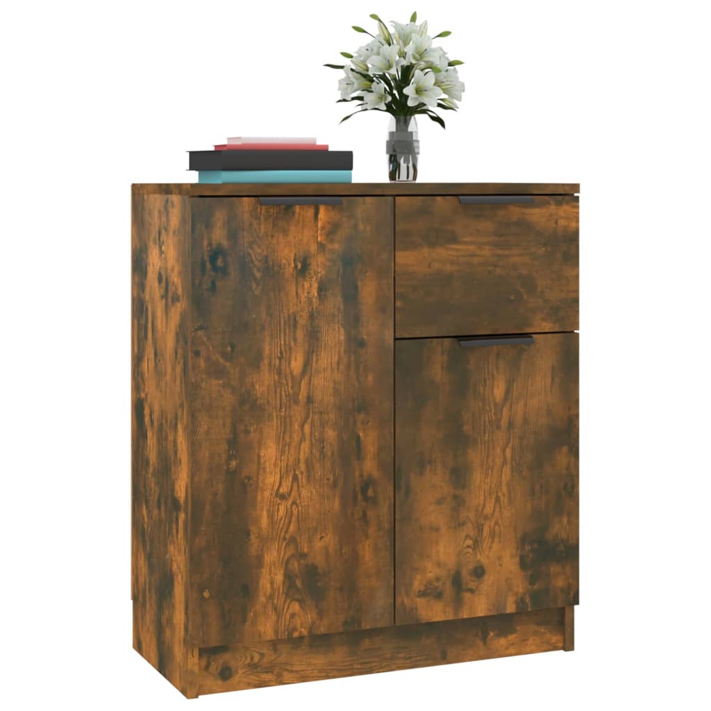 Sideboards 2 Stk. Räuchereiche 60x30x70 cm Holzwerkstoff