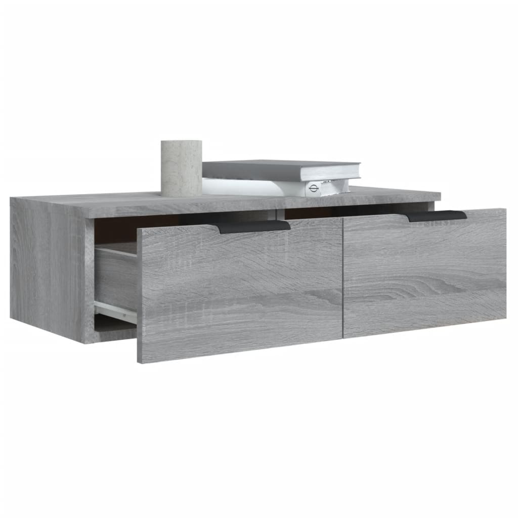 Wandschränke 2 Stk. Grau Sonoma 68x30x20 cm Holzwerkstoff