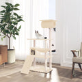 Kratzbaum mit Sisal-Kratzsäulen Creme 131 cm