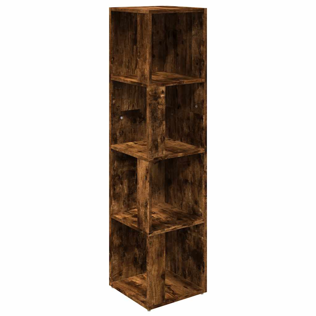 Eckregal Räuchereiche 33x33x132 cm Holzwerkstoff