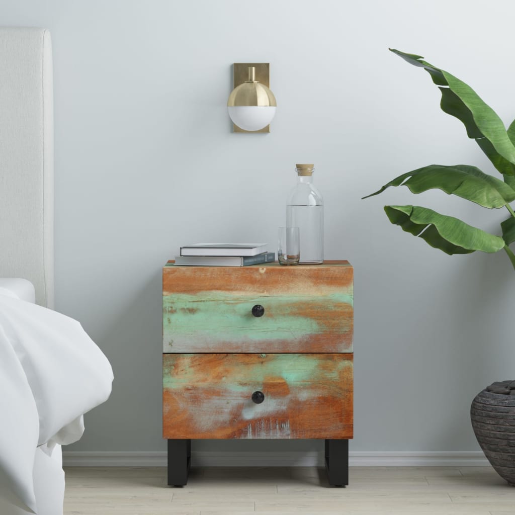 Nachttische 2 Stk. 40x33x46 cm Altholz Massiv