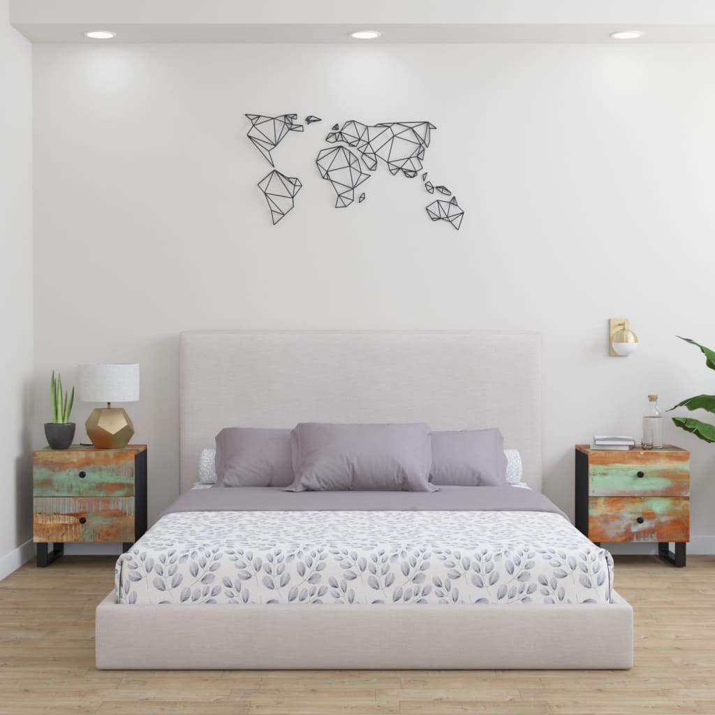 Nachttische 2 Stk. 40x33x46 cm Altholz Massiv